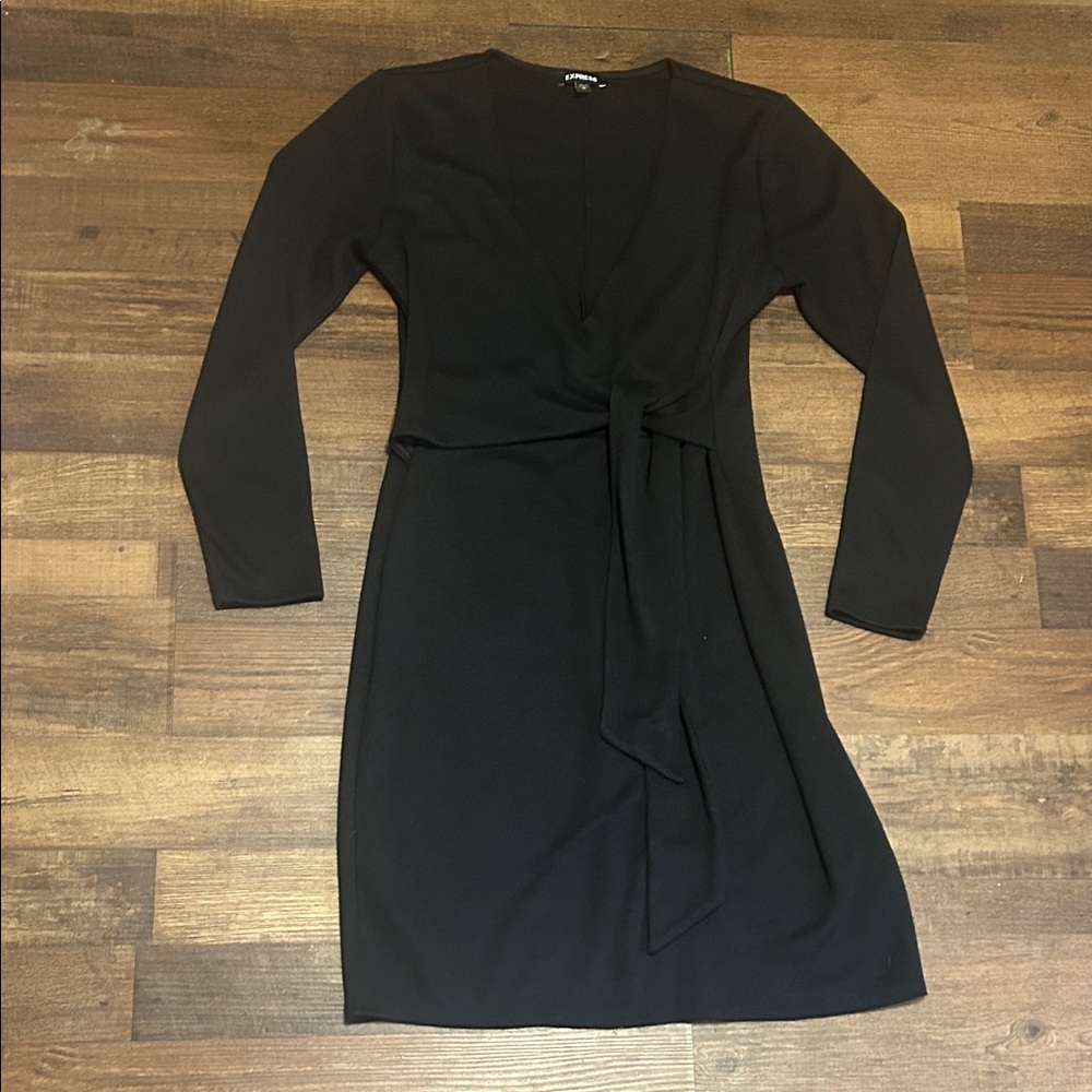 Express Elegant Black Long Sleeve Dress